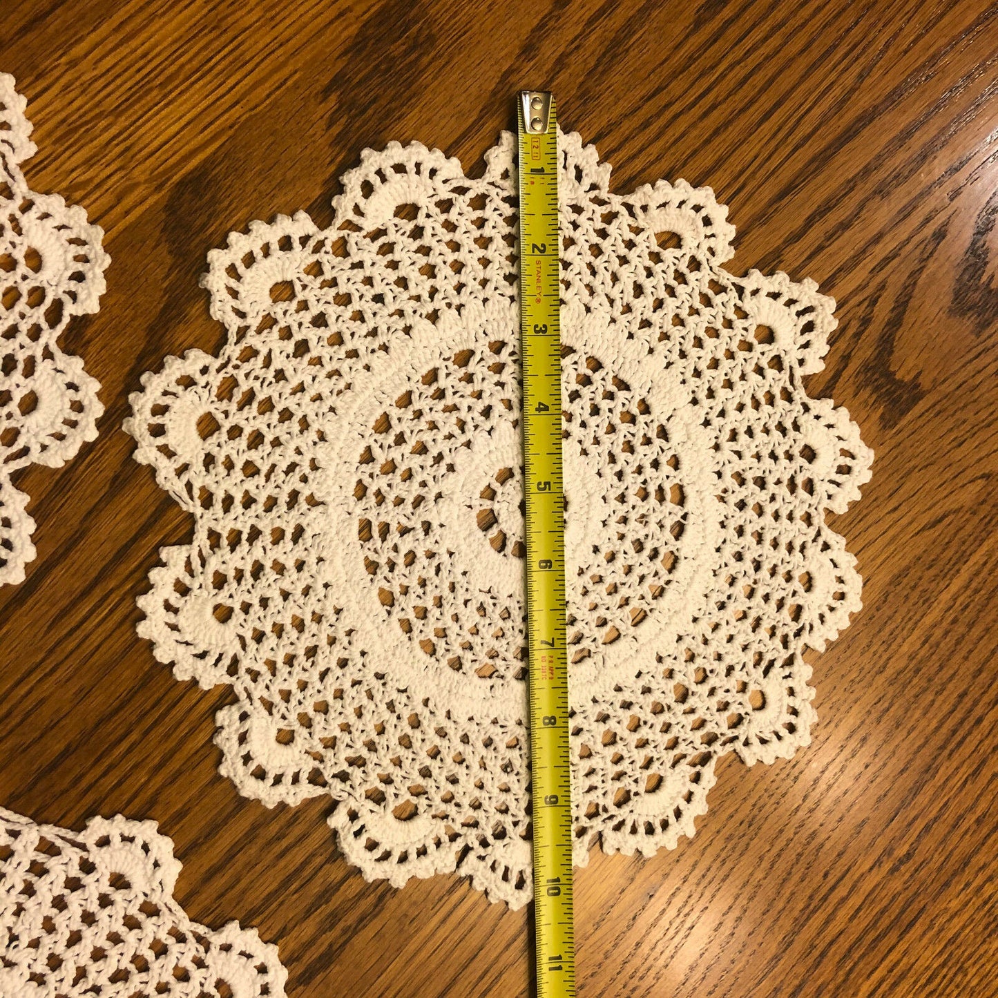 3 Vintage Handmade Crochet Doilies with Scalloped Edges- Beautiful - Nostalgia 2 Now