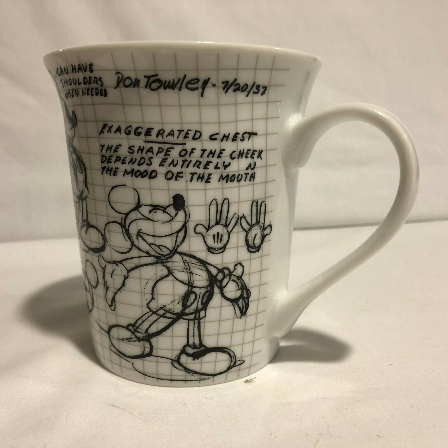 Disney Mickey Mouse Sketch Book Cup Mug Collectible Black & White - Nostalgia 2 Now