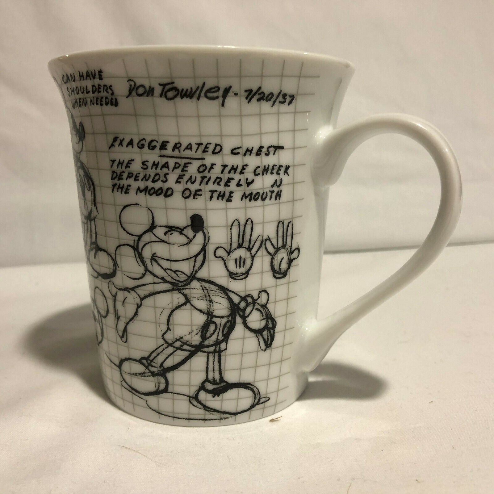 Disney Mickey Mouse Sketch Book Cup Mug Collectible Black & White - Nostalgia 2 Now