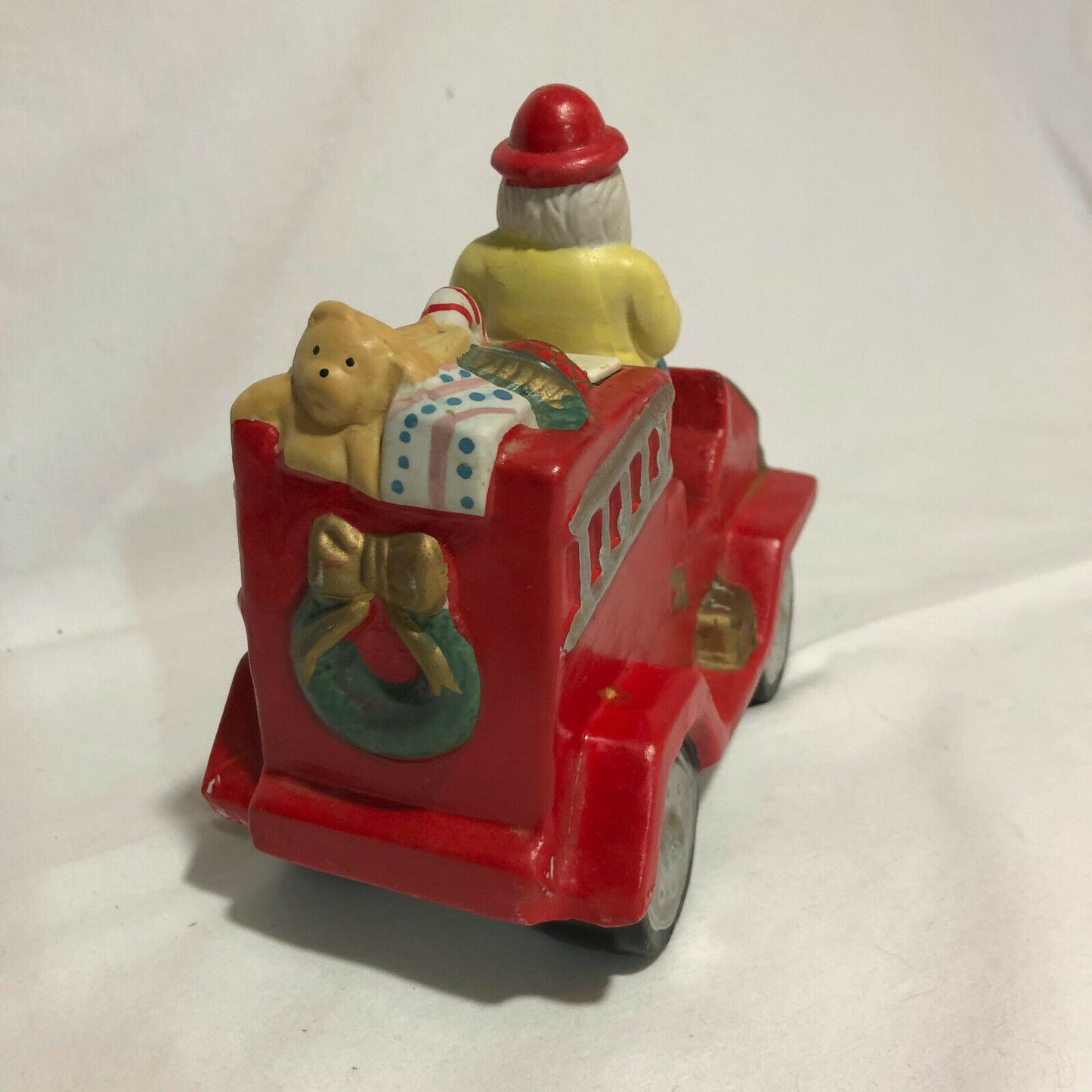 Ceramic Santa on Fire Truck Bank - Very Unique - Nostalgia 2 Now