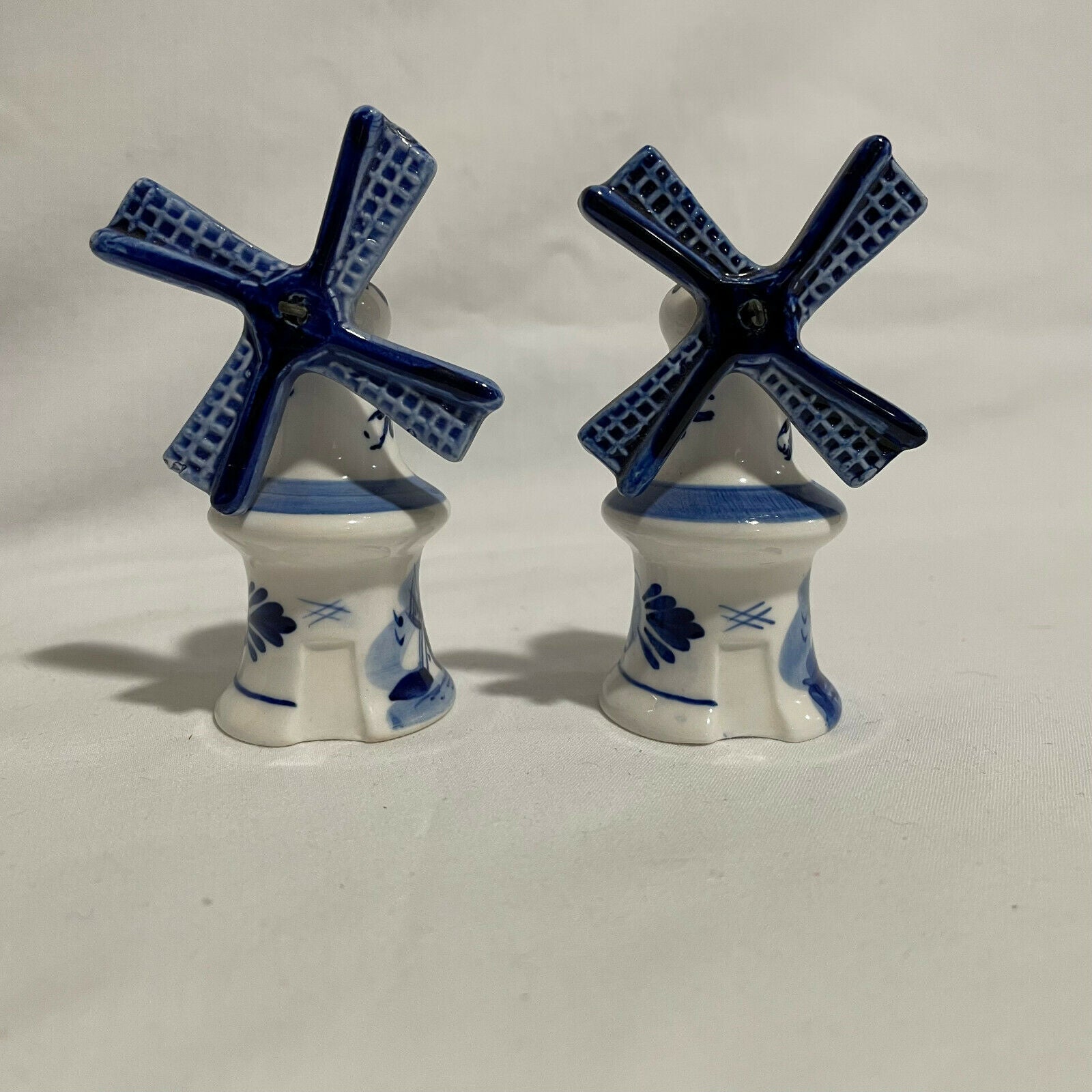 Vintage Blue & White Windmill Salt Pepper Shakers - Nostalgia 2 Now