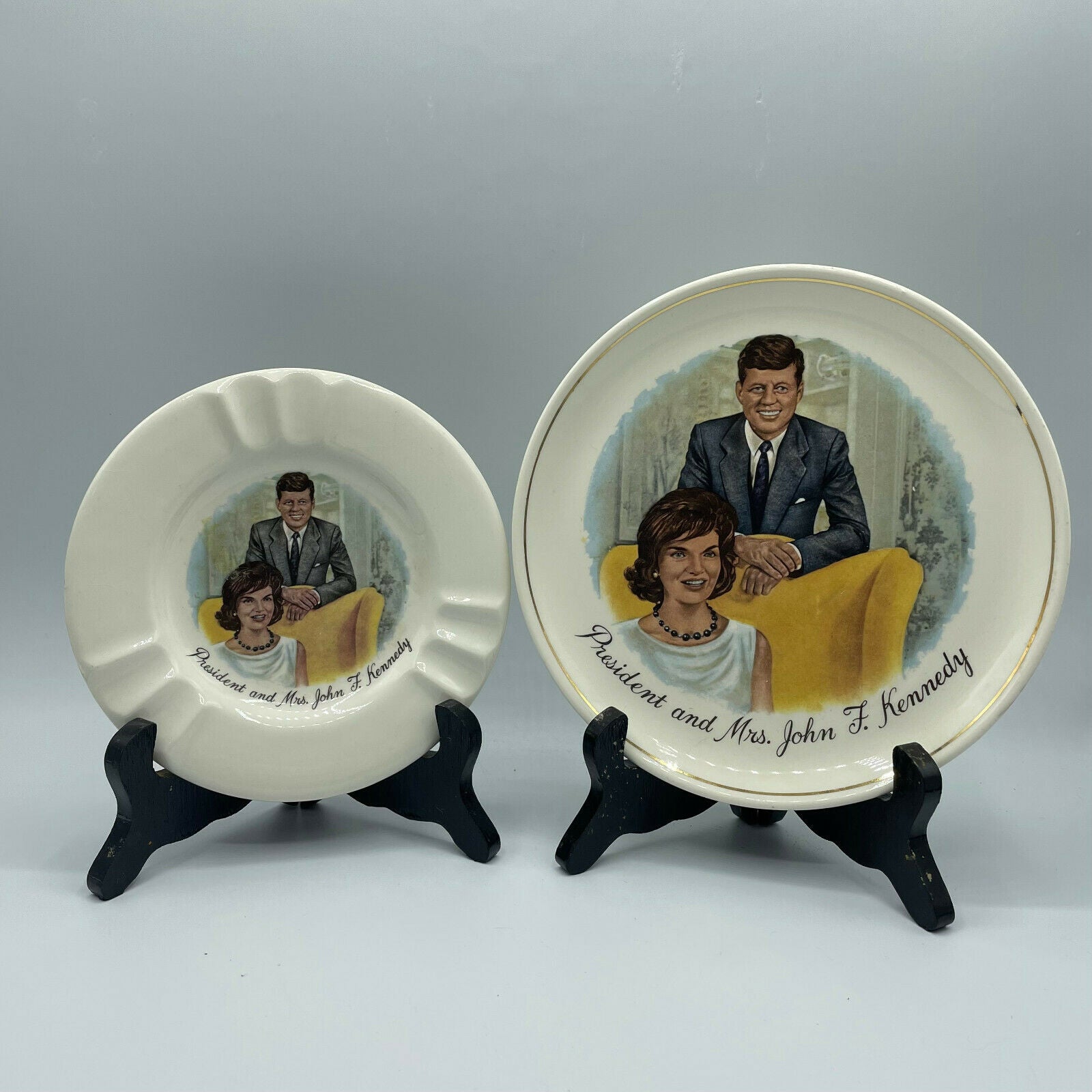 Vintage President and Mrs. John F. Kennedy Ashtray and Plate - Nostalgia 2 Now