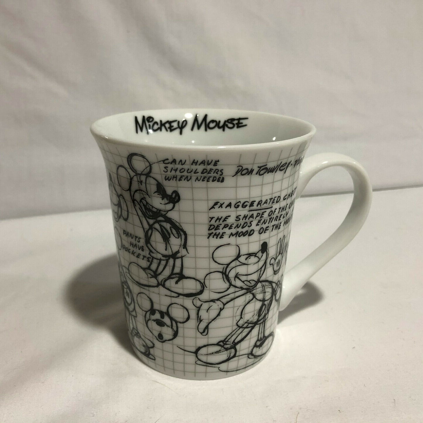 Disney Mickey Mouse Sketch Book Cup Mug Collectible Black & White - Nostalgia 2 Now