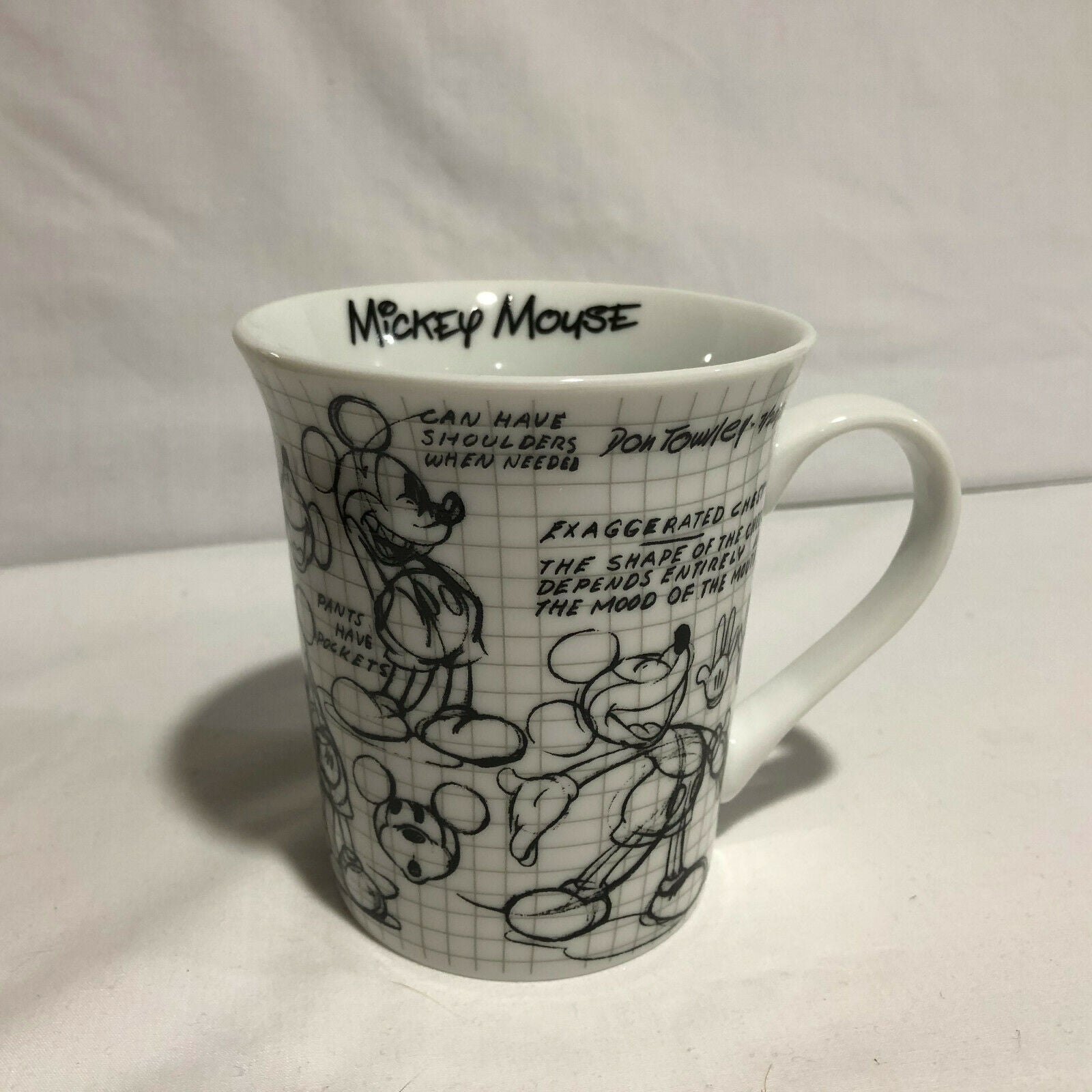 Disney Mickey Mouse Sketch Book Cup Mug Collectible Black & White - Nostalgia 2 Now