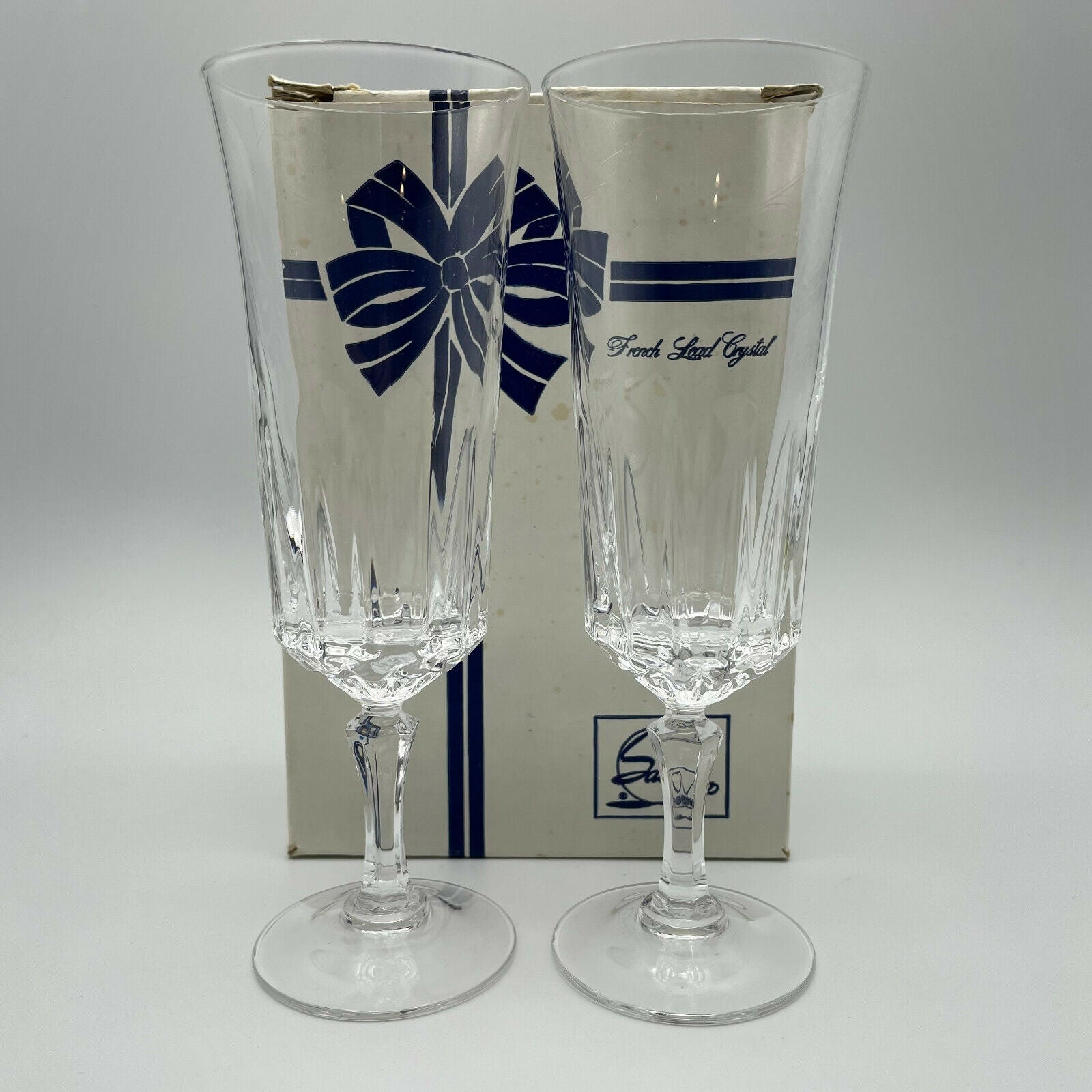 Vintage Salem French Crystal Parfait Glasses- Cristal d' Arques Pattern, Set of - Nostalgia 2 Now
