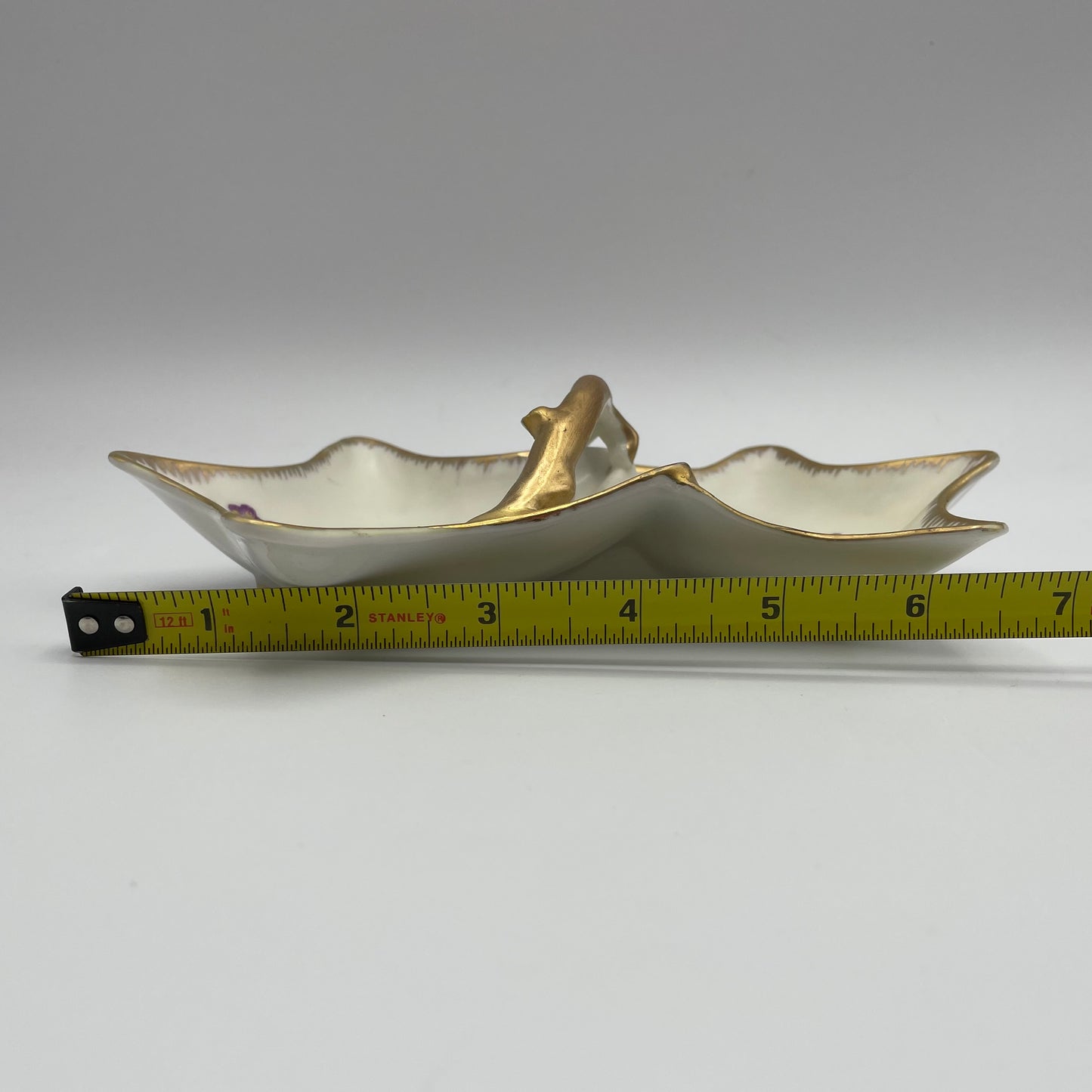 Vintage Divided Tray Top Handle Handpainted