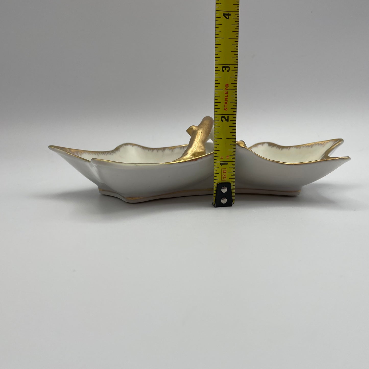 Vintage Divided Tray Top Handle Handpainted