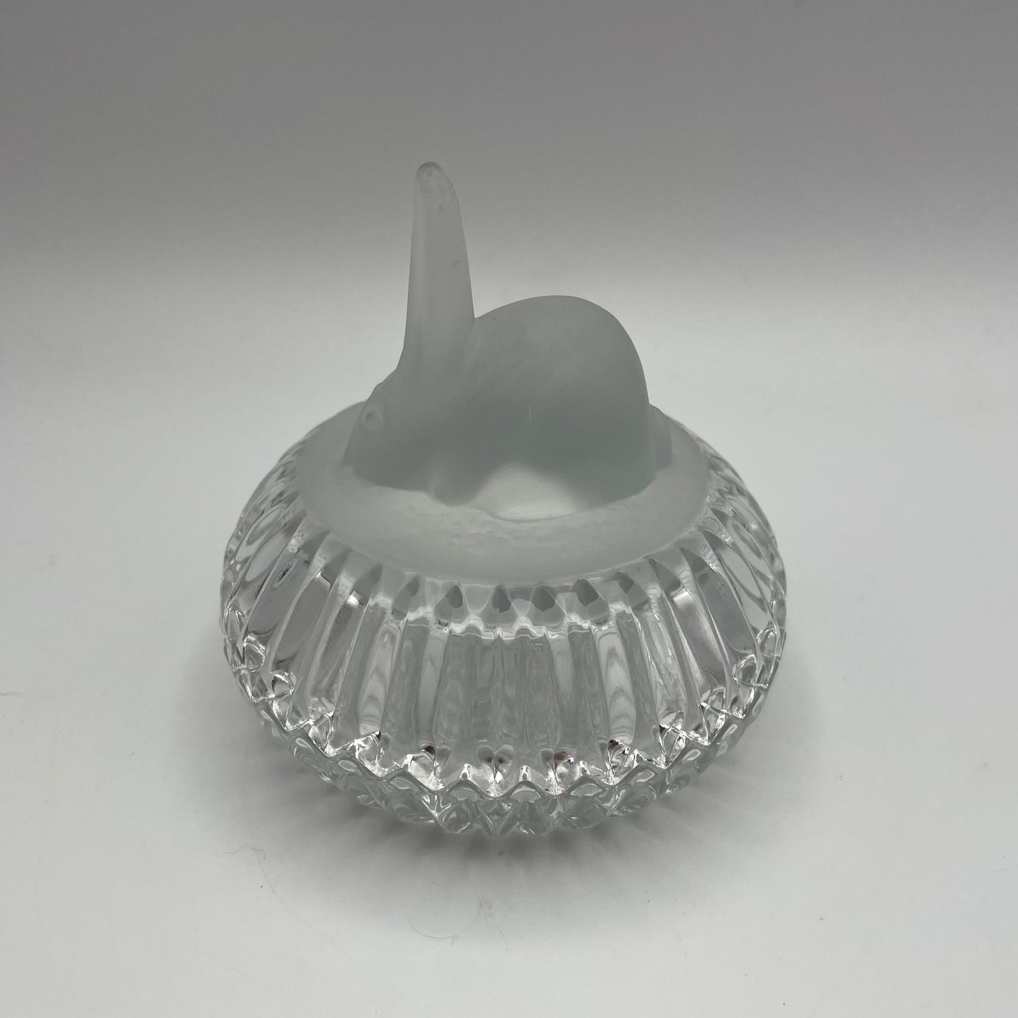 Frosted Rabbit Covered Glass Trinket Dish