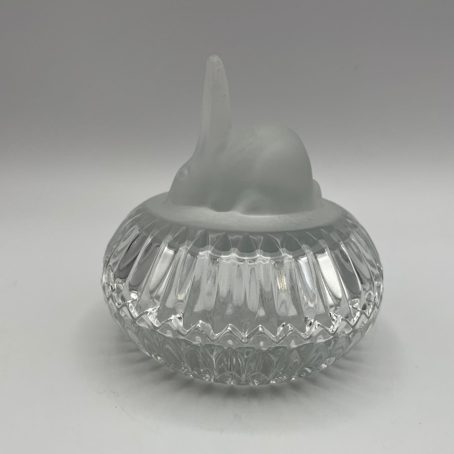 Frosted Rabbit Covered Glass Trinket Dish