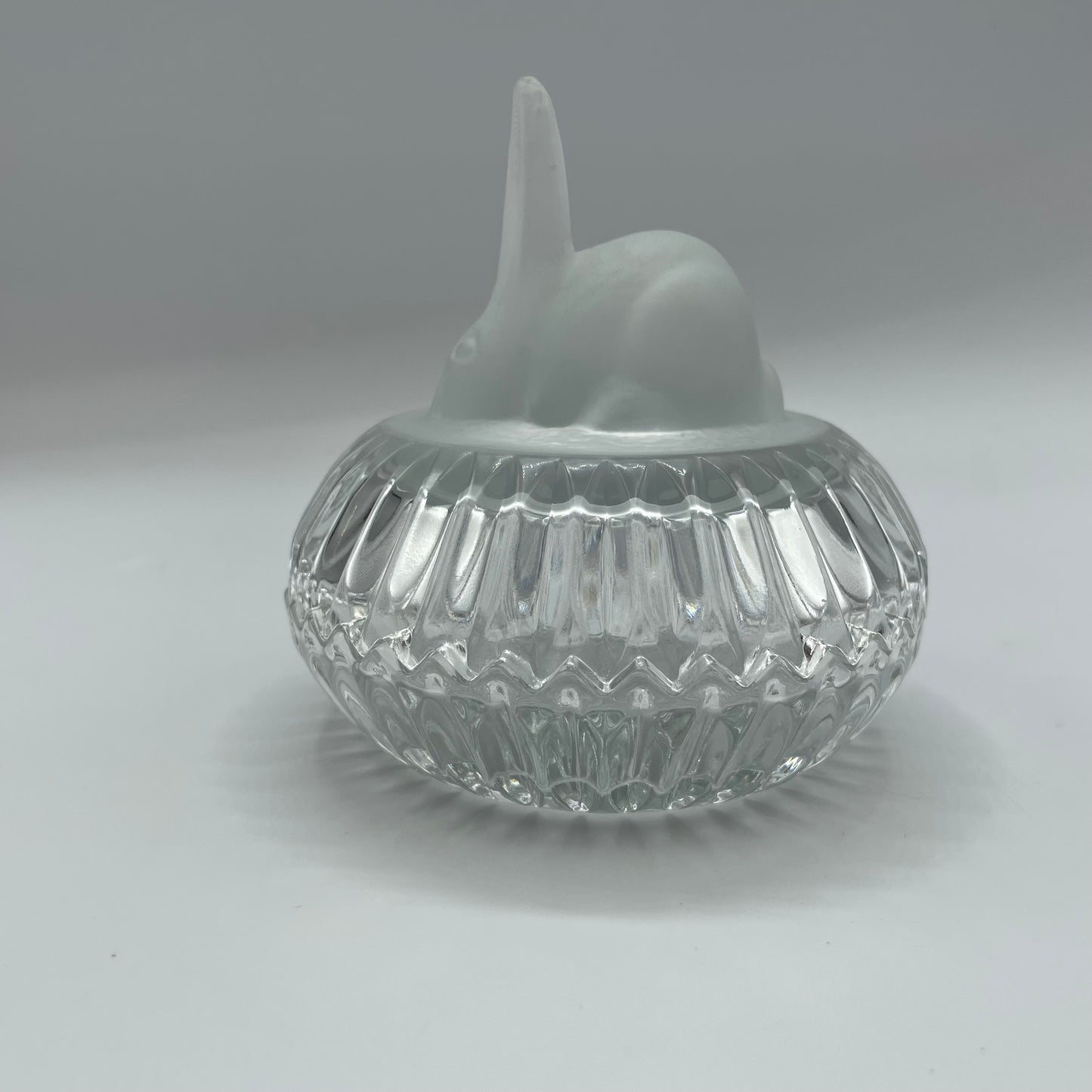 Frosted Rabbit Covered Glass Trinket Dish