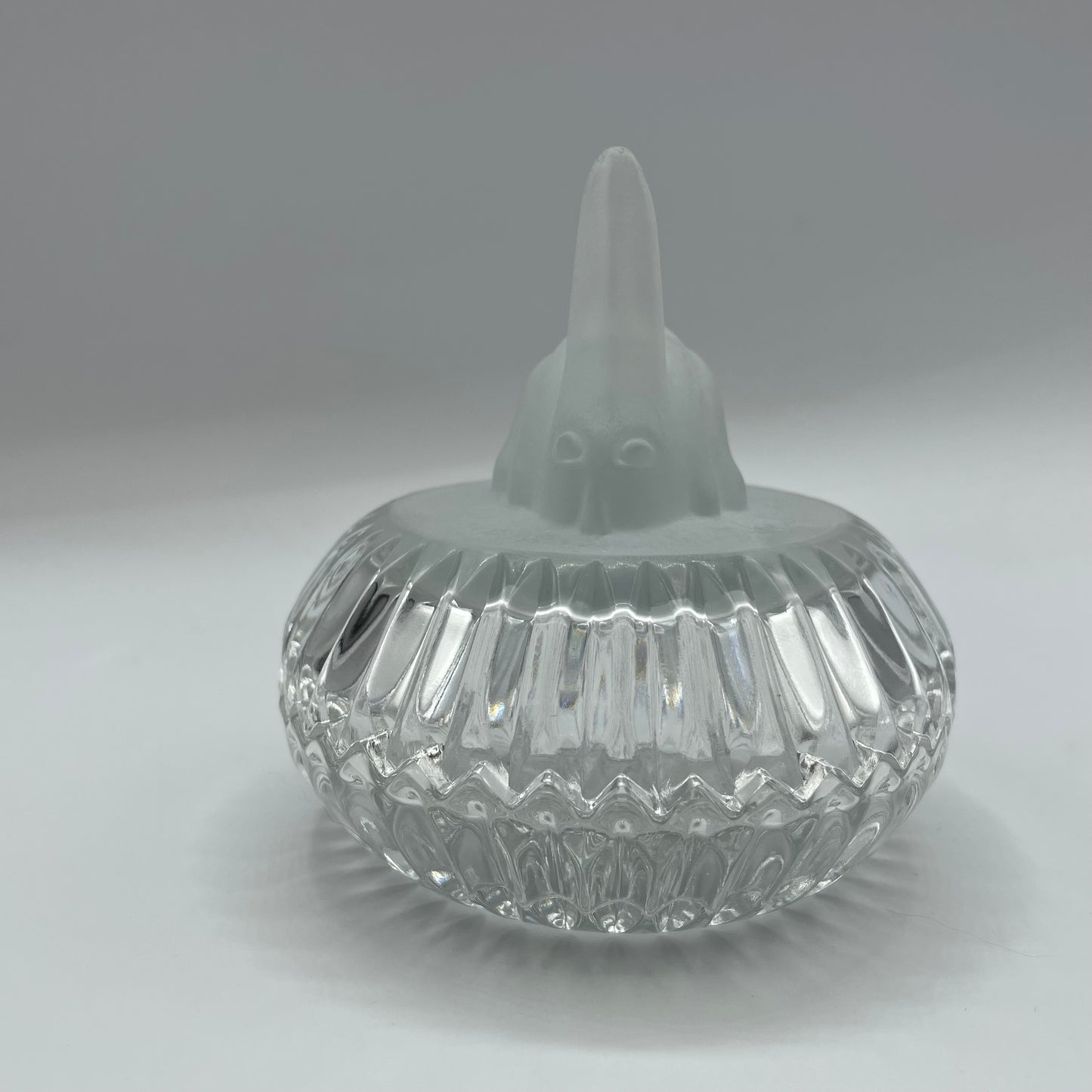 Frosted Rabbit Covered Glass Trinket Dish