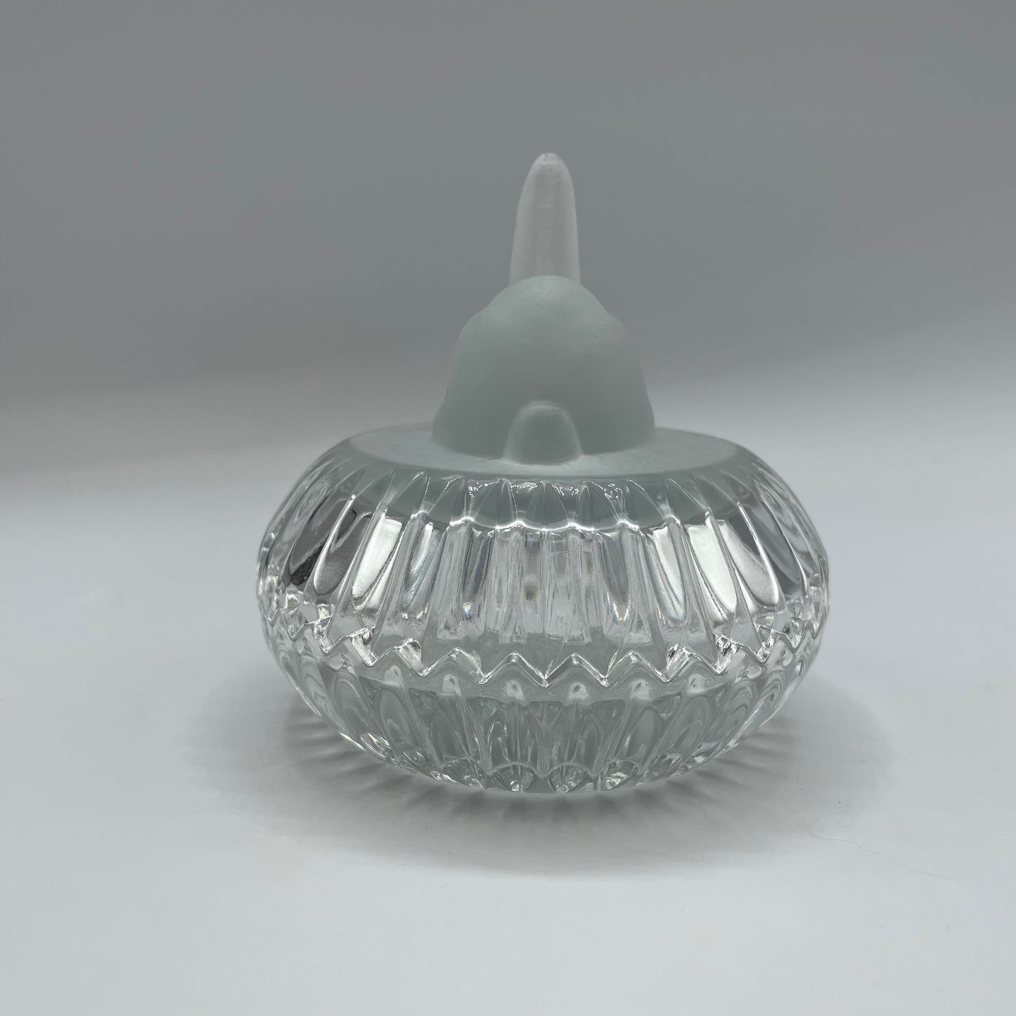 Frosted Rabbit Covered Glass Trinket Dish