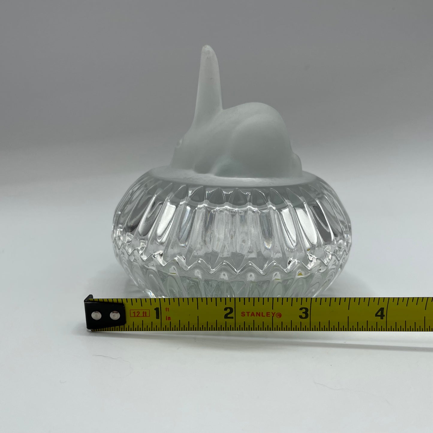 Frosted Rabbit Covered Glass Trinket Dish