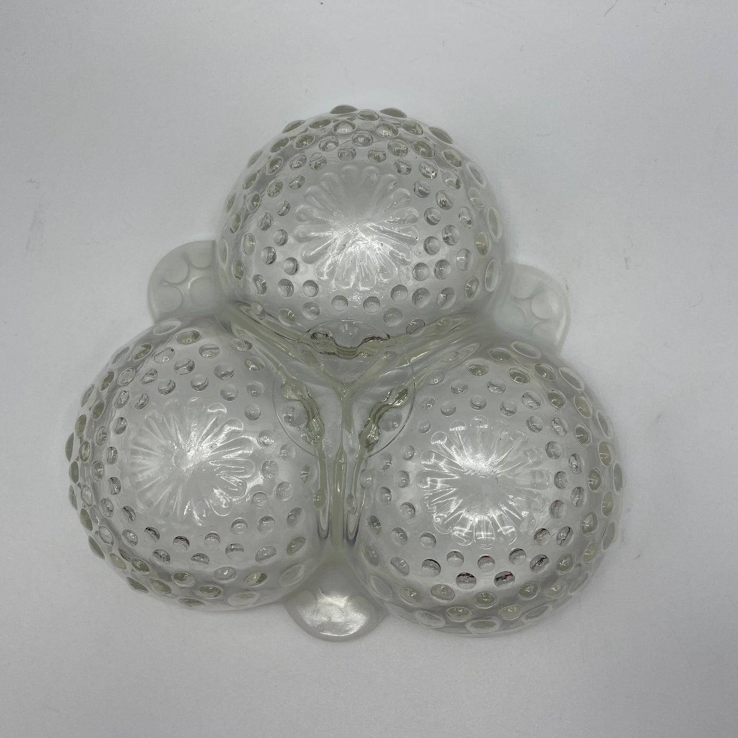 Vintage Anchor Hocking Moonstone Opalescent Hobnail Sectional Dish