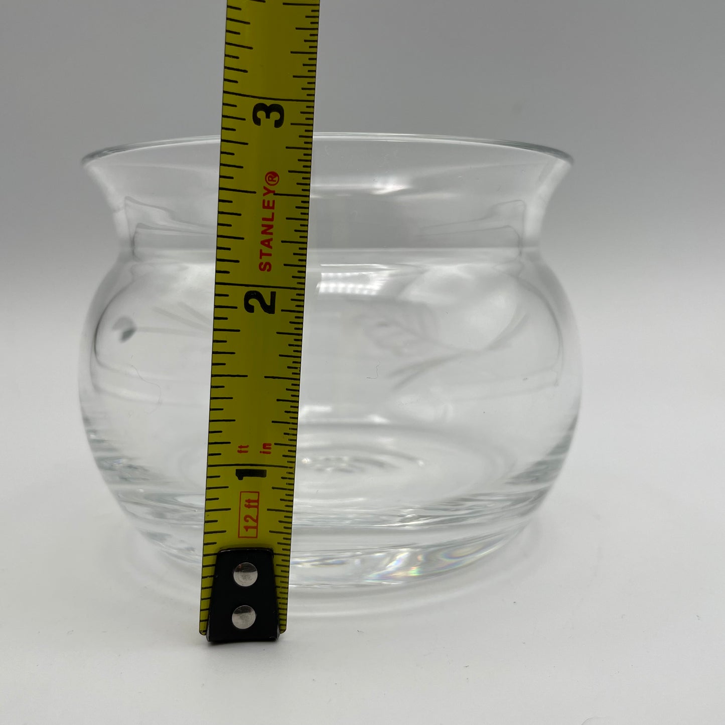 Lenox Crystal Small Round Bowl Etched Floral Design