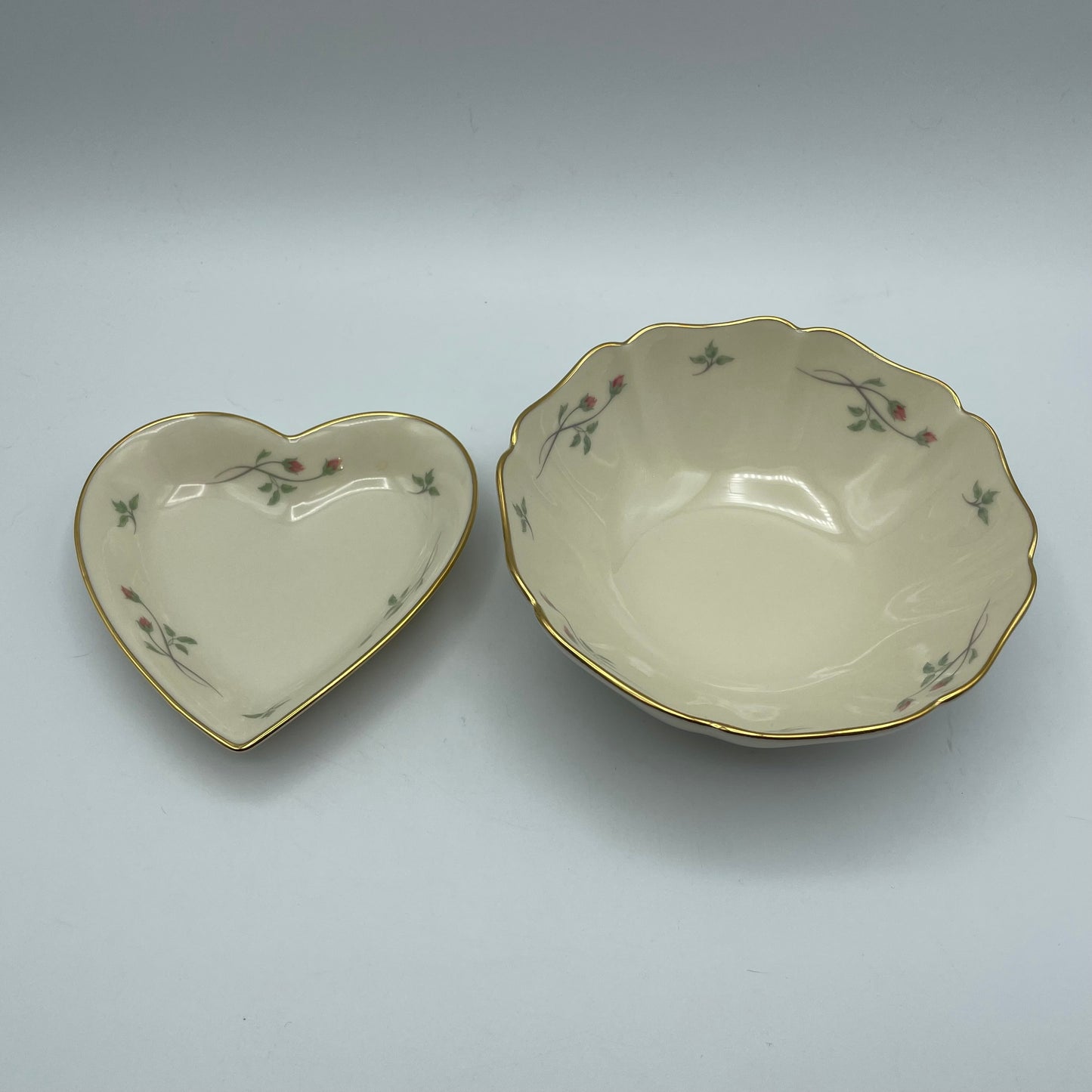 Lenox Rose Manor Heart Dish and Round Dish