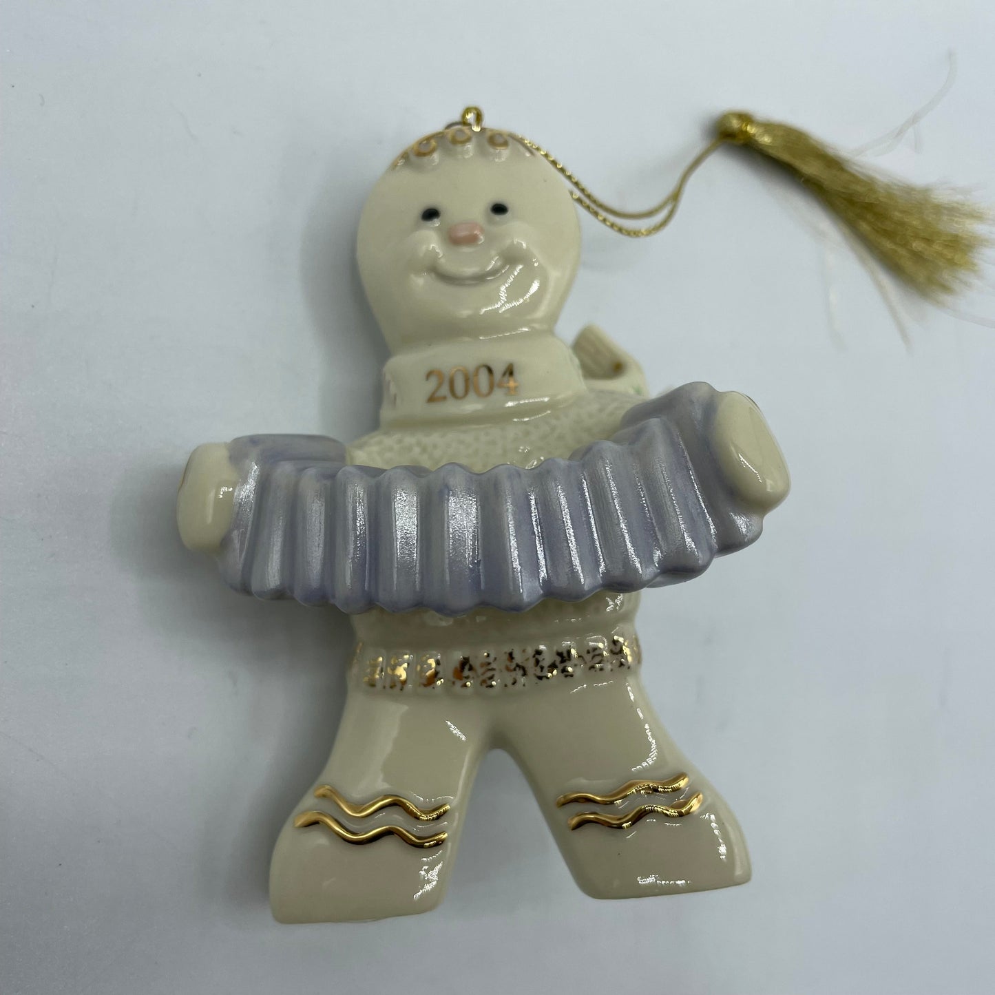 2004 Lenox Gingerbread Man "Merry Musician" Christmas Holiday Ornament W/COA