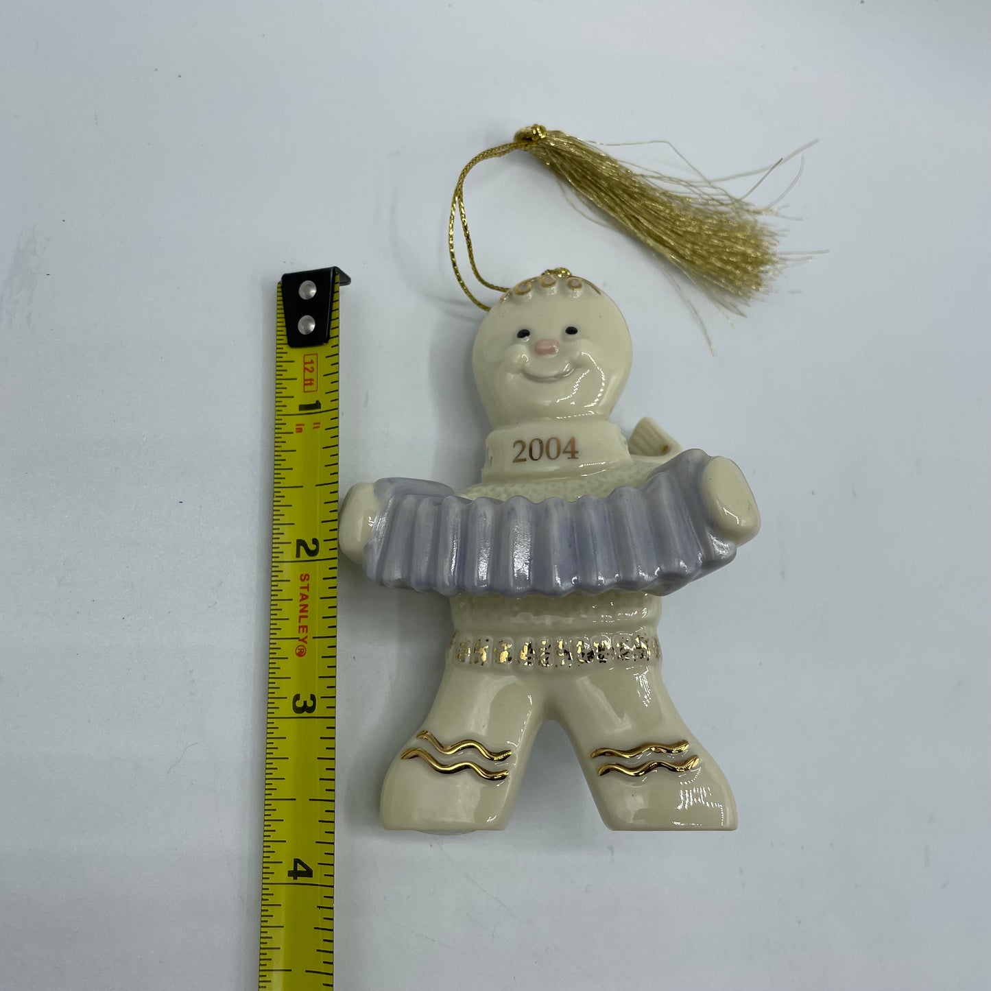 2004 Lenox Gingerbread Man "Merry Musician" Christmas Holiday Ornament W/COA