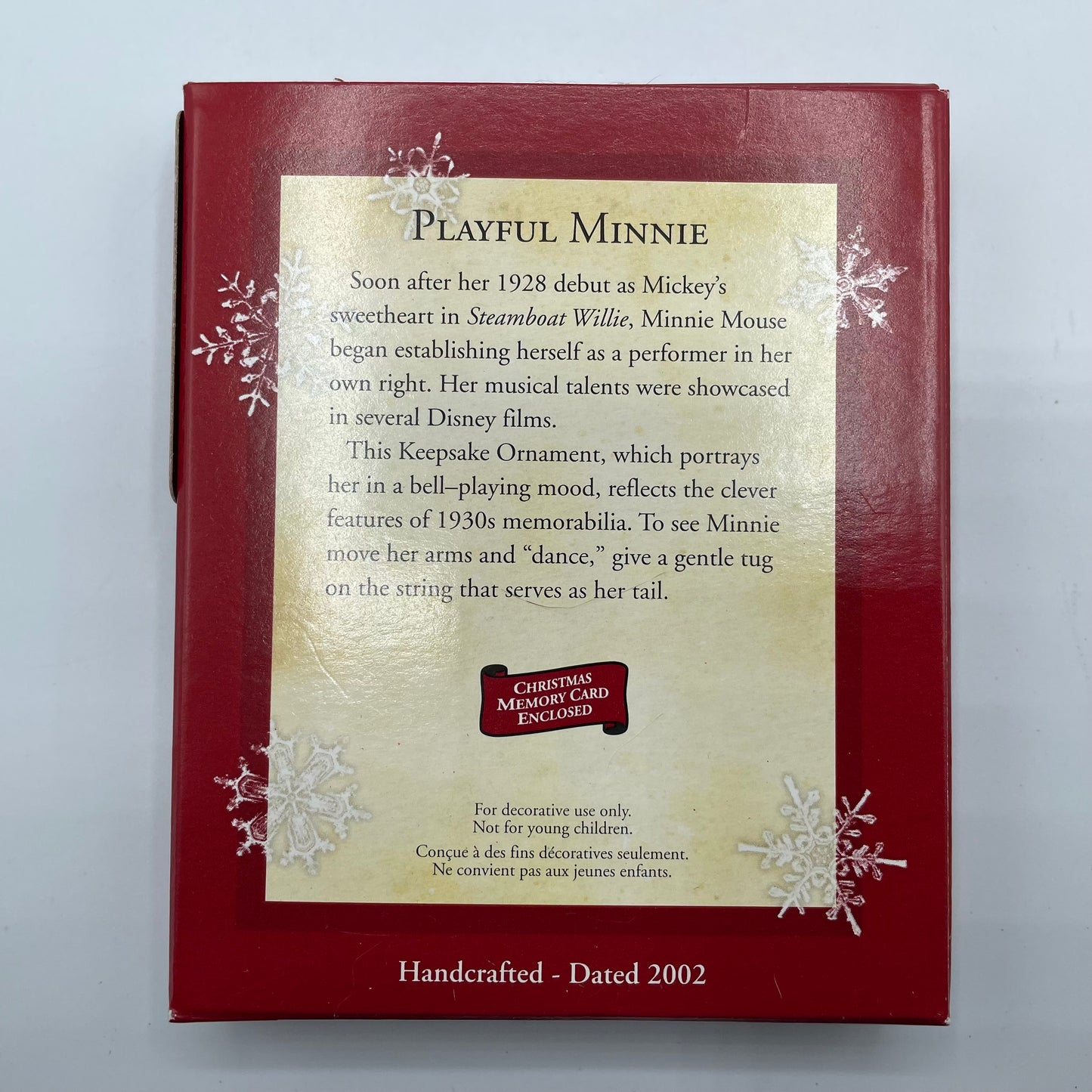Hallmark Keepsake Ornament Playful Minnie Christmas 2002