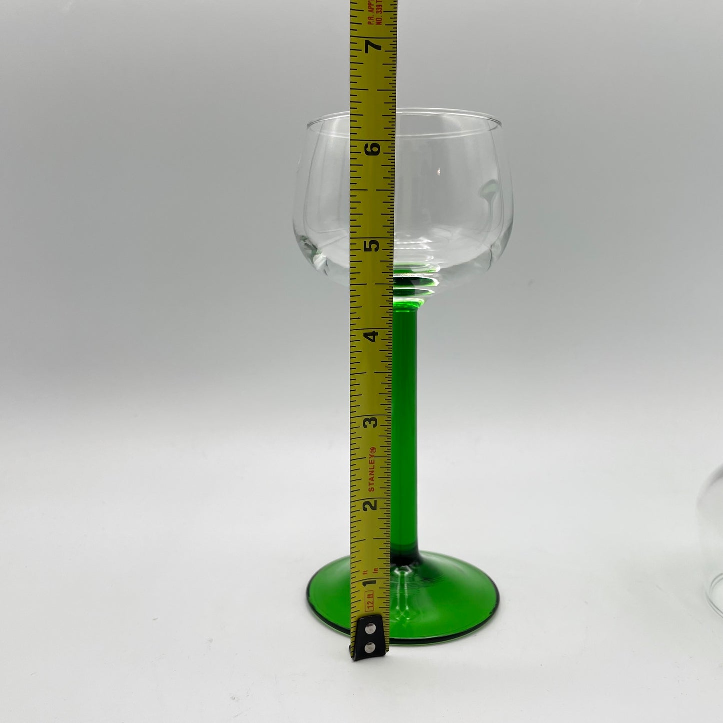 Luminarc Wine Glass Emerald Green Stem, Clear Glass, Set of 4