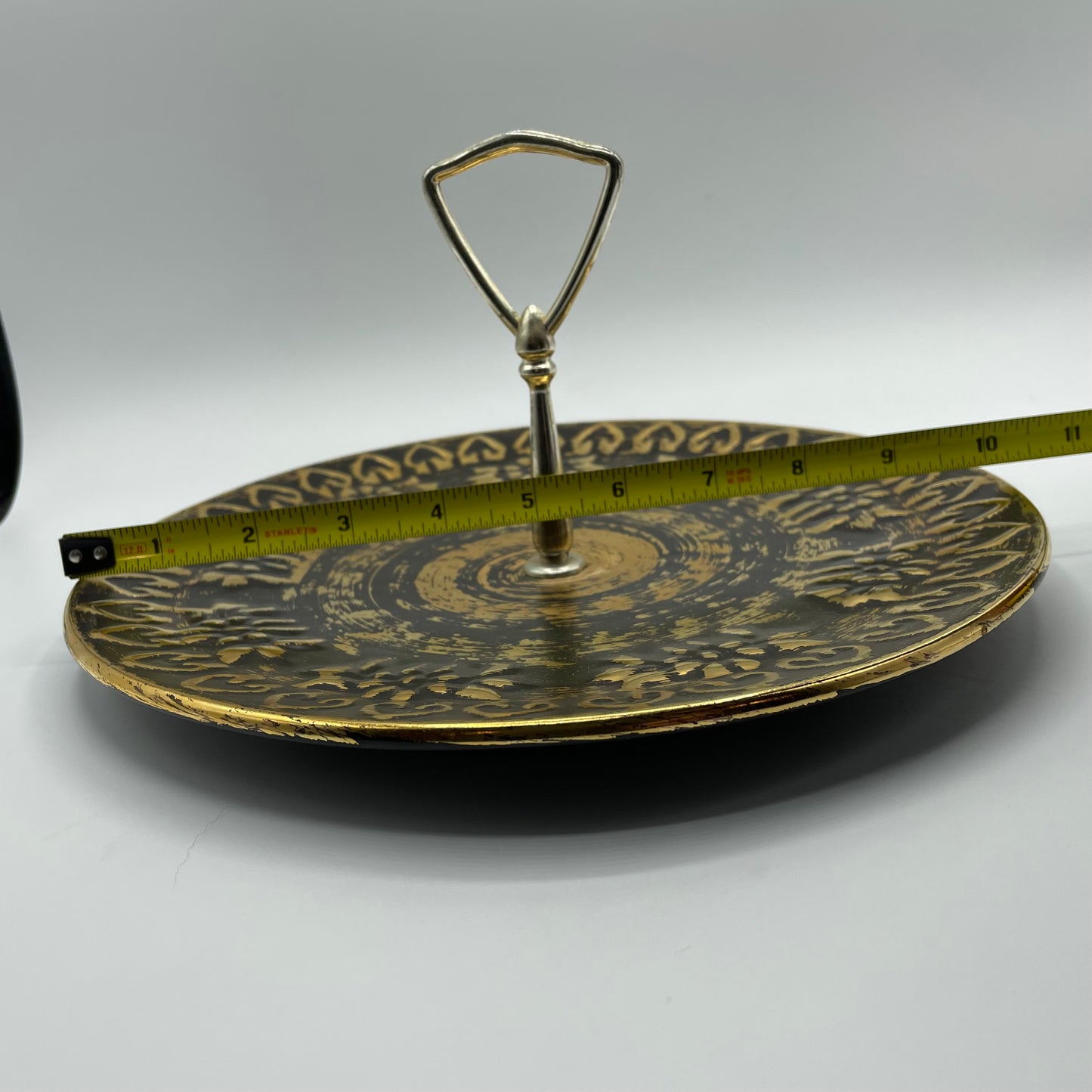 Stangl Pottery Tidbit Tray Black and Gold #5151 Vintage USA