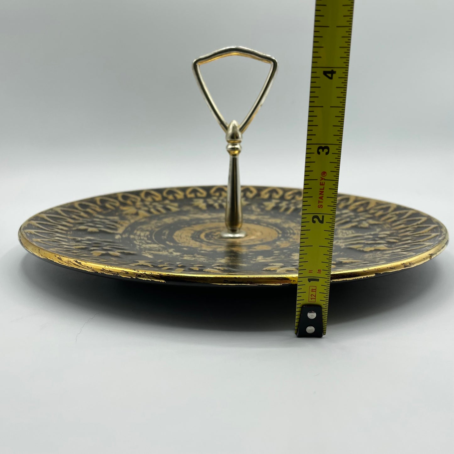 Stangl Pottery Tidbit Tray Black and Gold #5151 Vintage USA