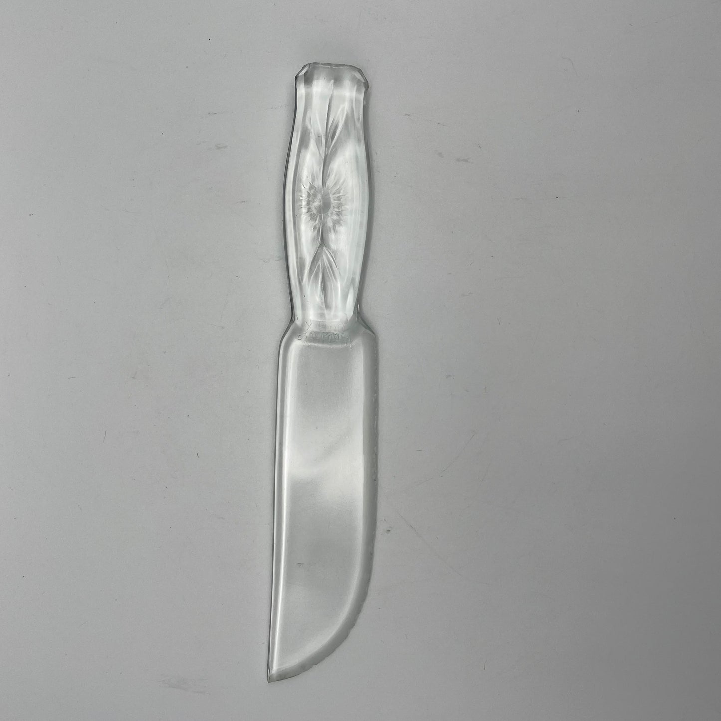 Vintage DUR-X Glass Cake Pie Knife Star Burst Design USA