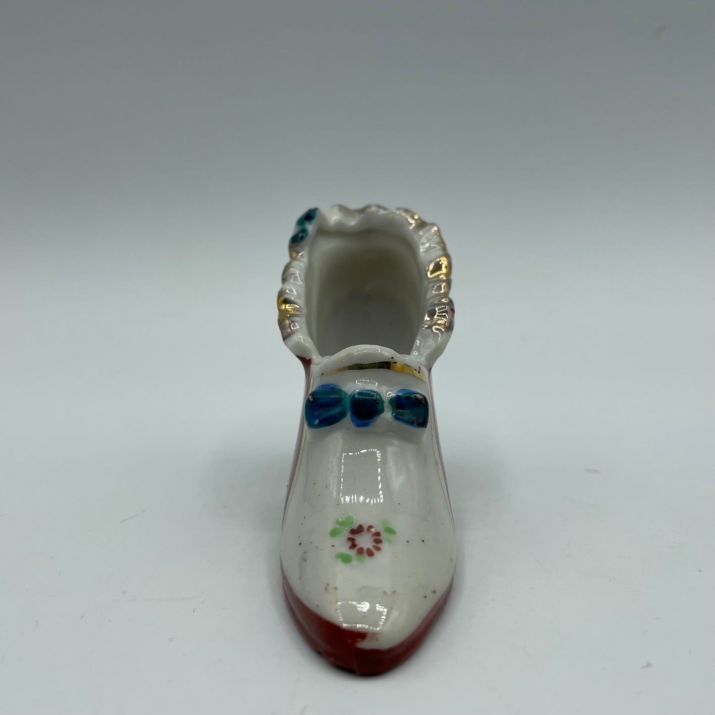 Vintage Victorian Porcelain Mini Shoes Hand Painted, Set of 2- Japan