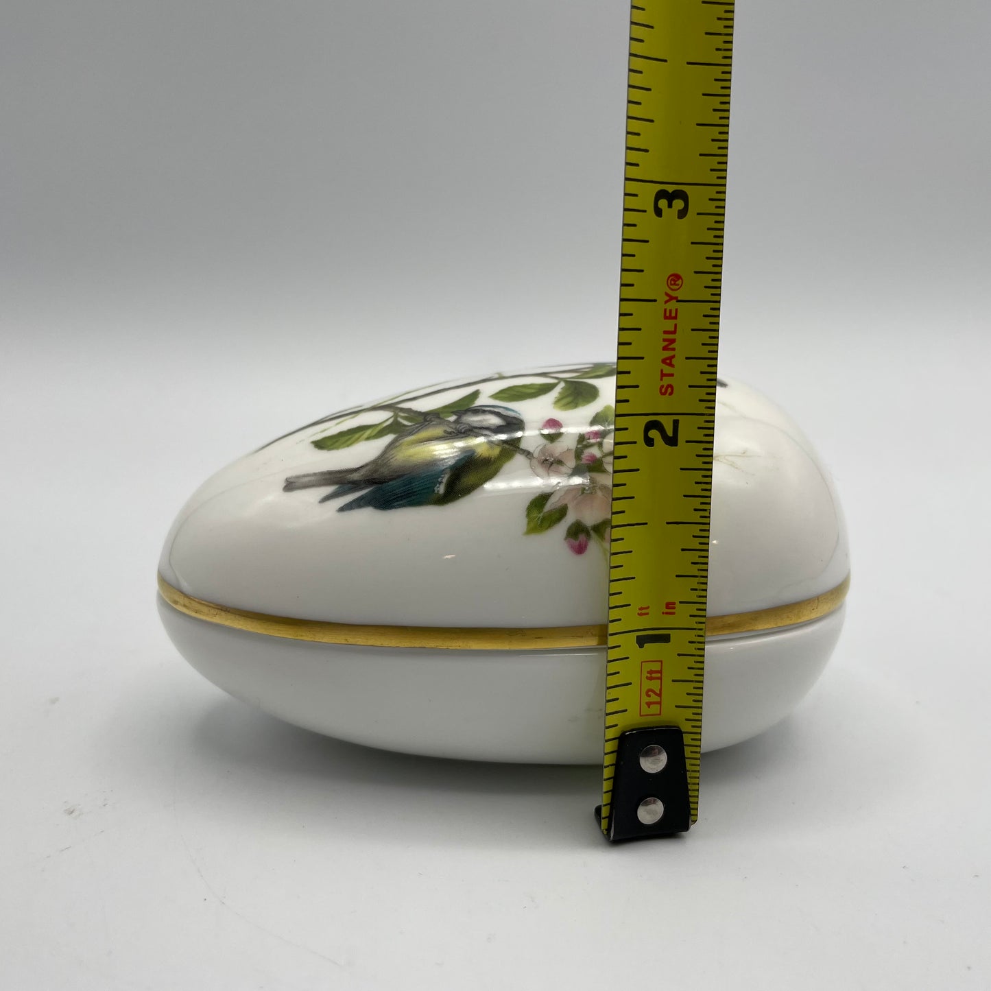 Coalport Bone China Egg Shaped Trinket Box- British Birds- Blue Tit