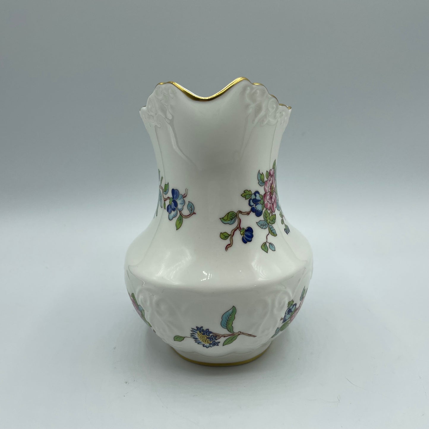 Aynsley Pitcher With Pembroke Pattern - Blue Bird Floral Design