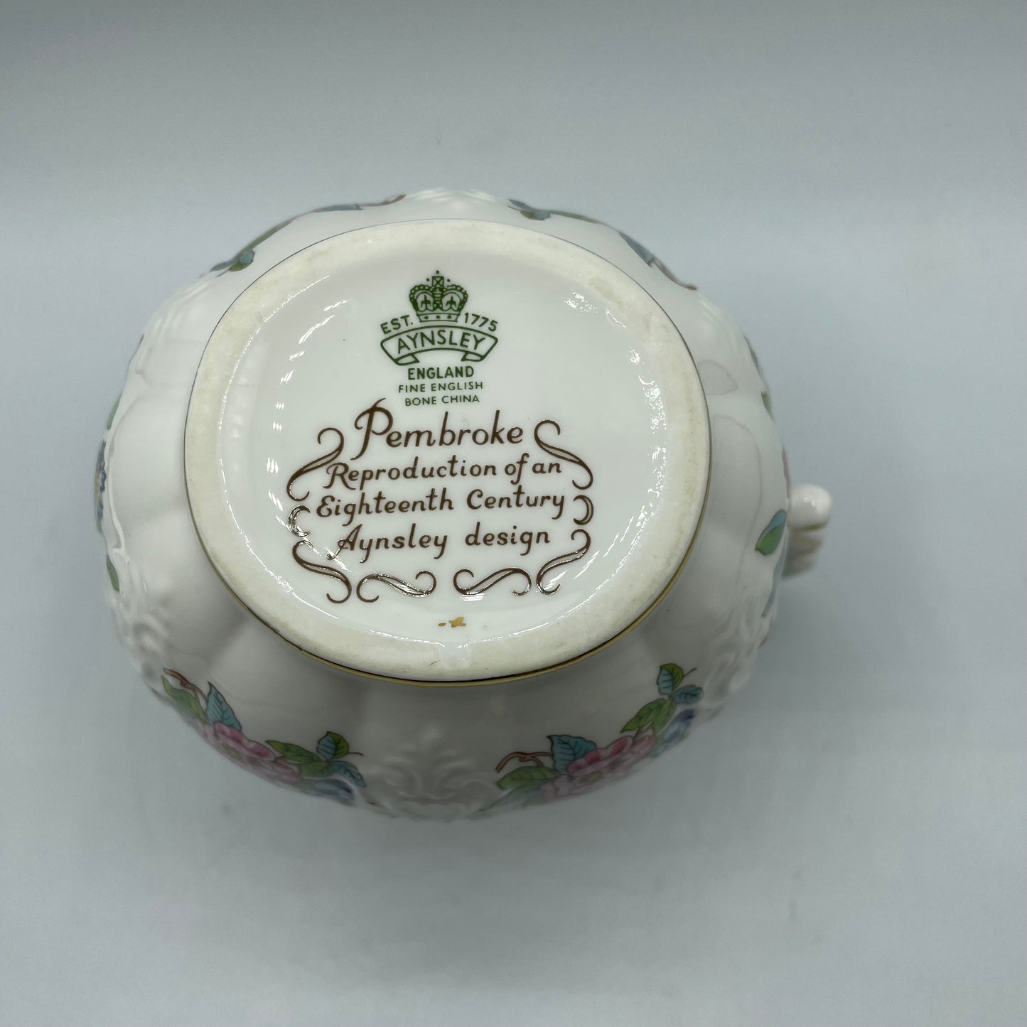 Aynsley Pitcher With Pembroke Pattern - Blue Bird Floral Design