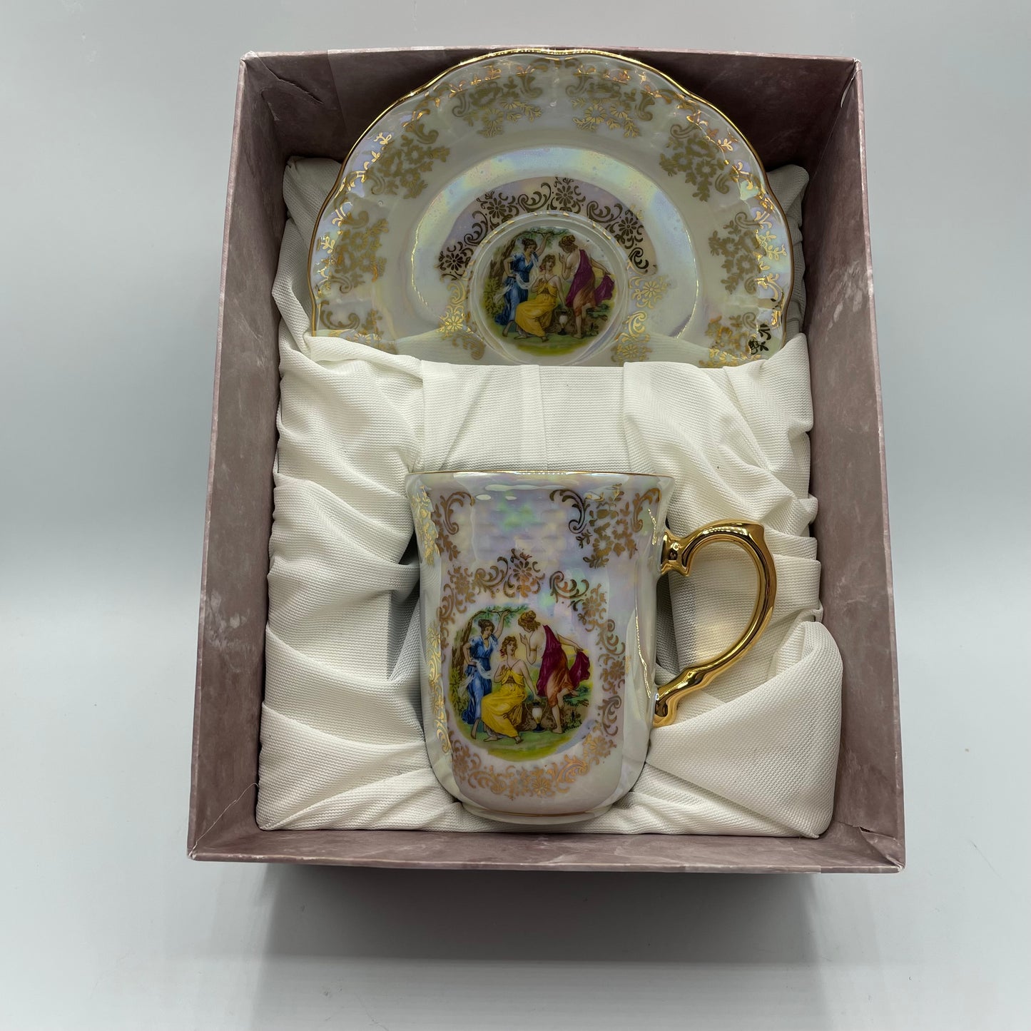 Czech Republic Gold Gilded Cup and Saucer
