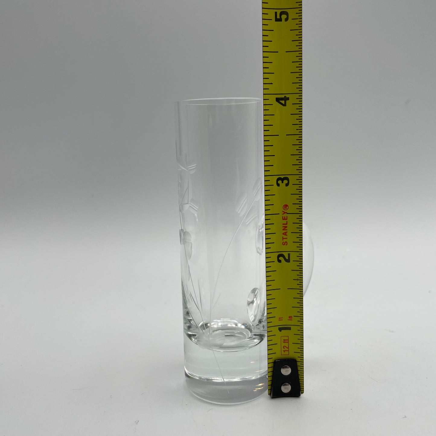 Handled Shot Glasses With Floral Etching , Set of 3