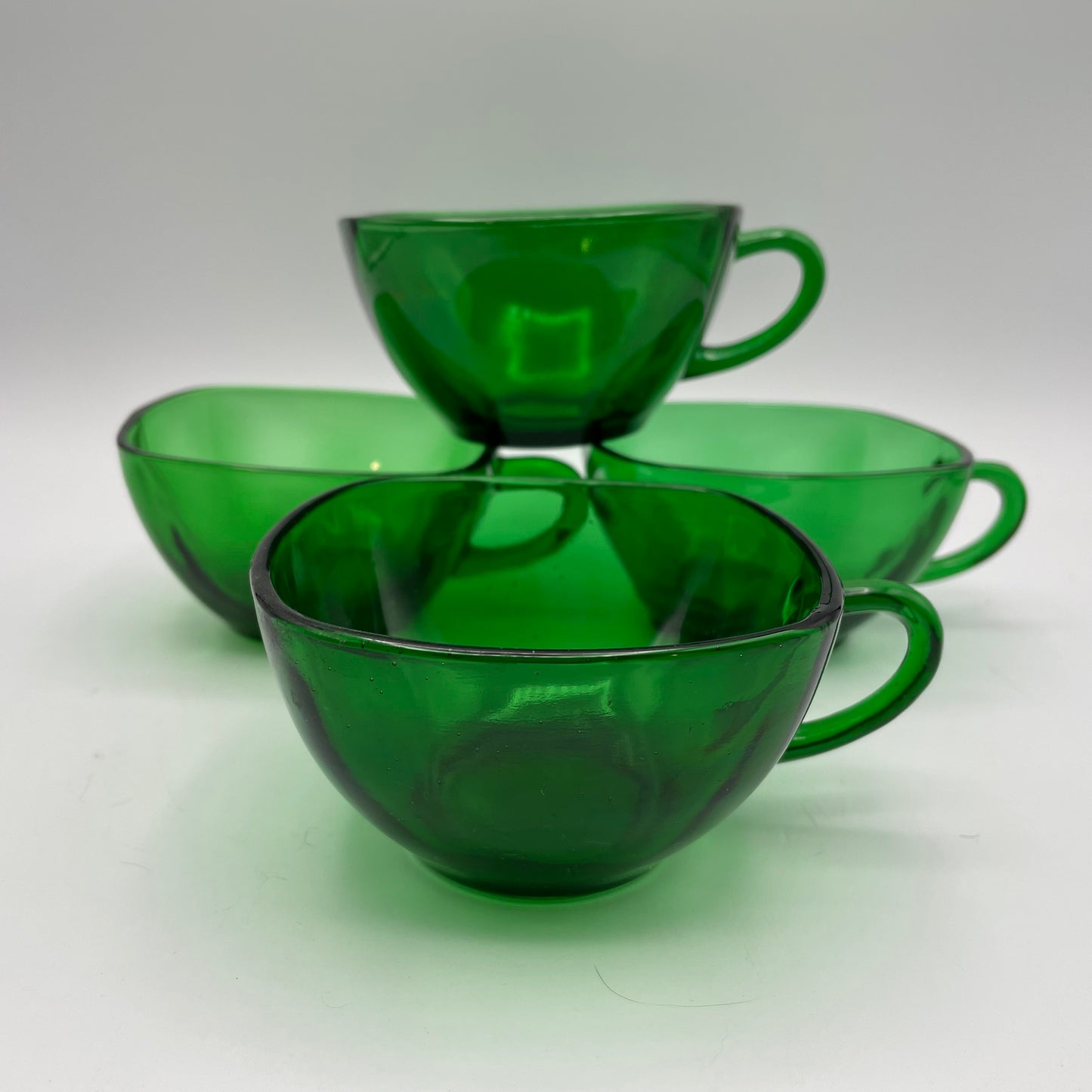Anchor Hocking Green Charm Cups, Set of 4