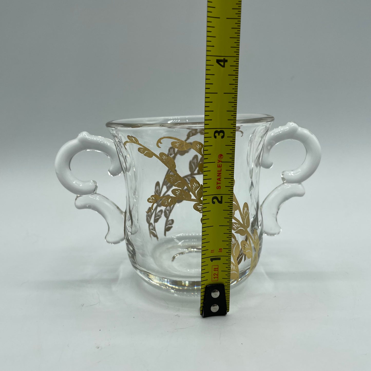 Open Sugar Bowl with Gold Leaf Design