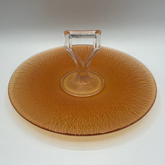 Imperial Carnival Glass Marigold Handled Server
