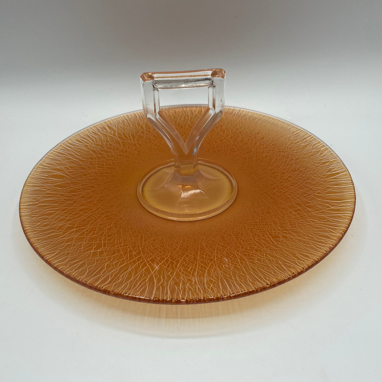 Imperial Carnival Glass Marigold Handled Server