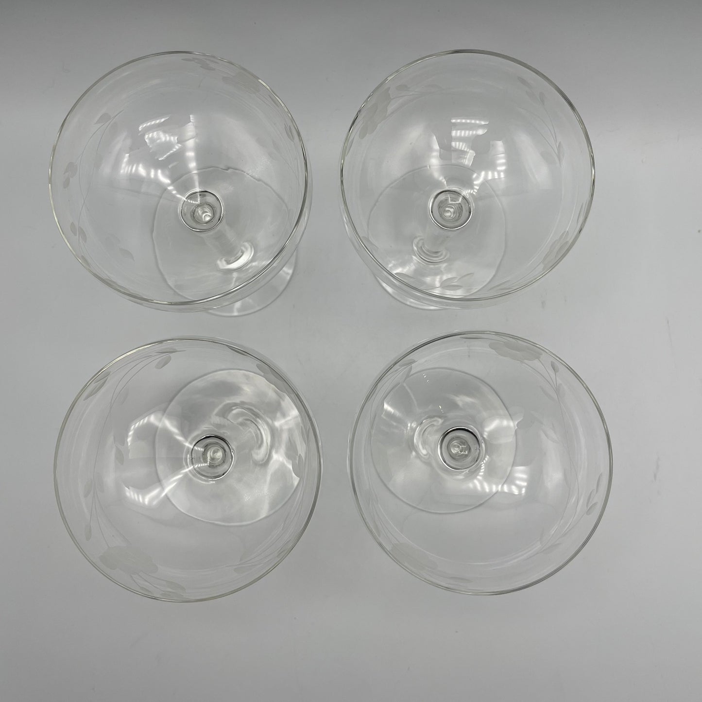 Princess House Champagne/Sherbet Glasses, Heritage Design, Set of 4