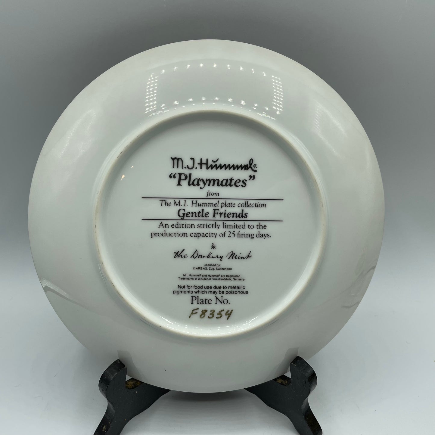 M.J. Hummel "Playmates" Gentle Friends Plate Collection