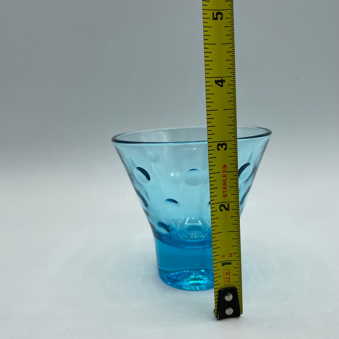 Hazel Atlas Turquoise Blue Capri Dot Whisky Glasses, Set of 4