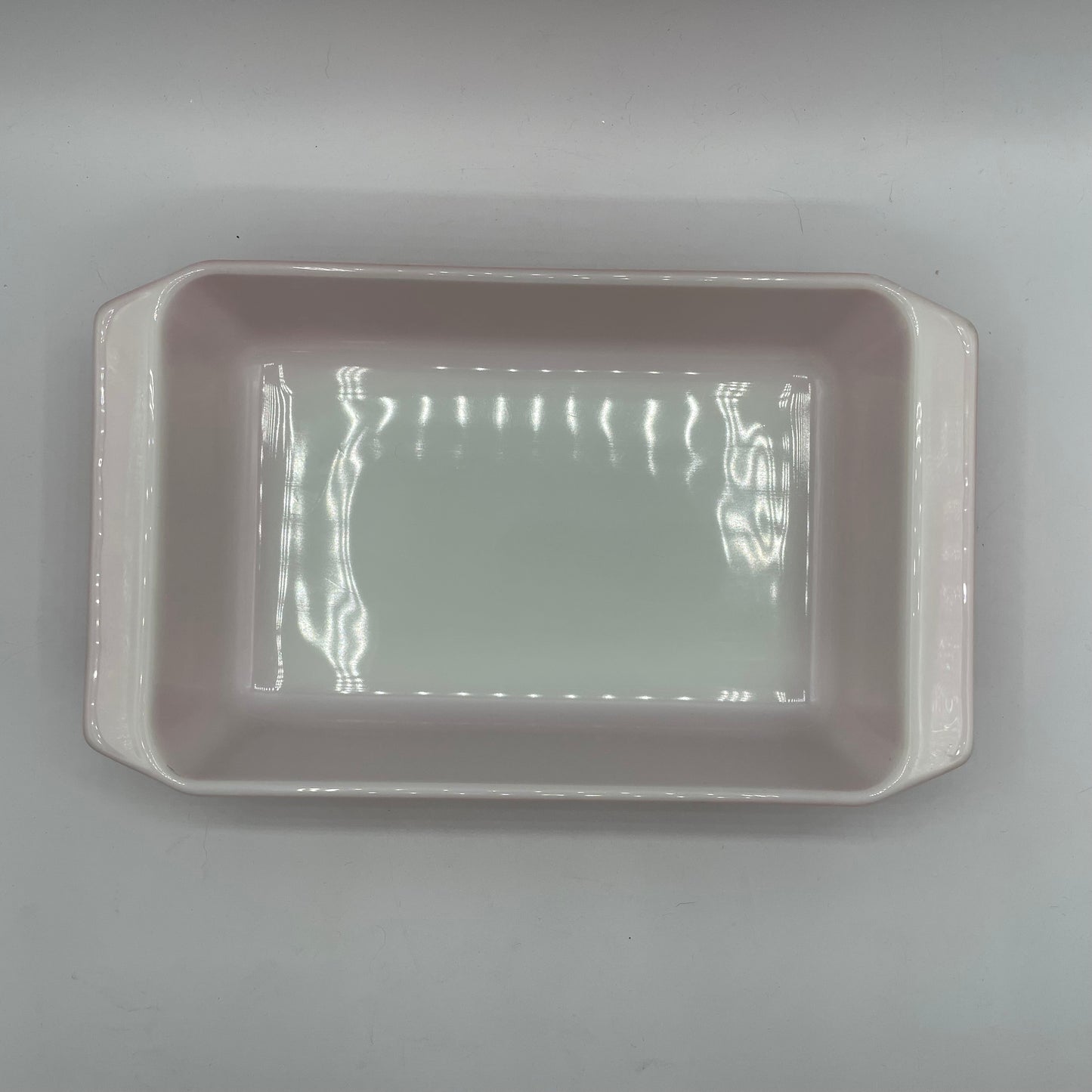 Pyrex Pink Scroll 575 2 QT Casserole Rectangle Glass Baking Dish 1958-59