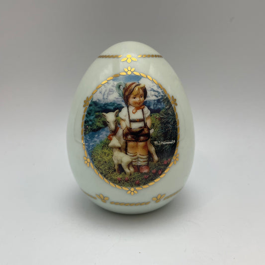 M.J. Hummel Porcelain Egg "The Goatherder" 1994 Danbury Mint