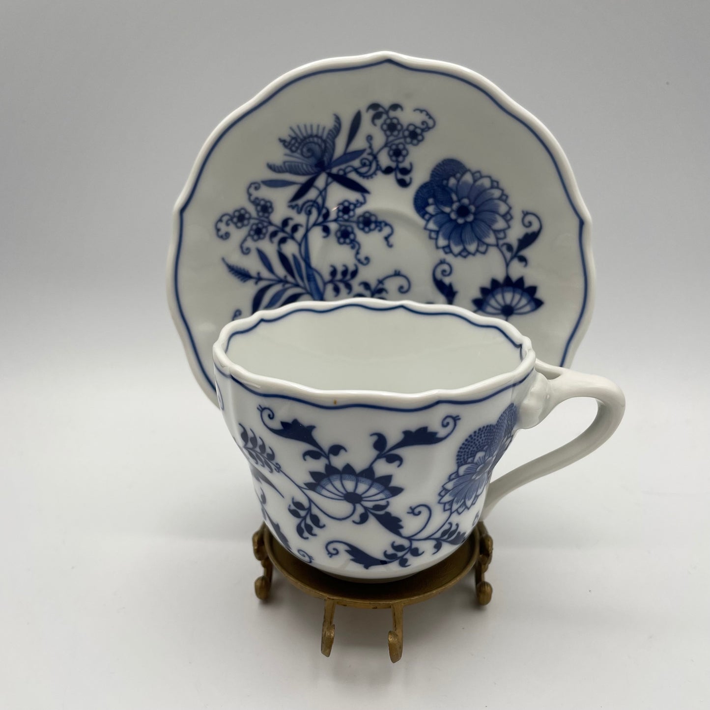 Blue Danube Cup & Saucer With Rectangular Back Stamp, Set of 4