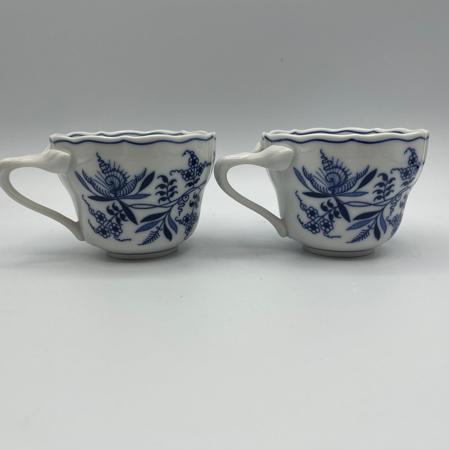 Blue Danube Cup & Saucer With Rectangular Back Stamp, Set of 4