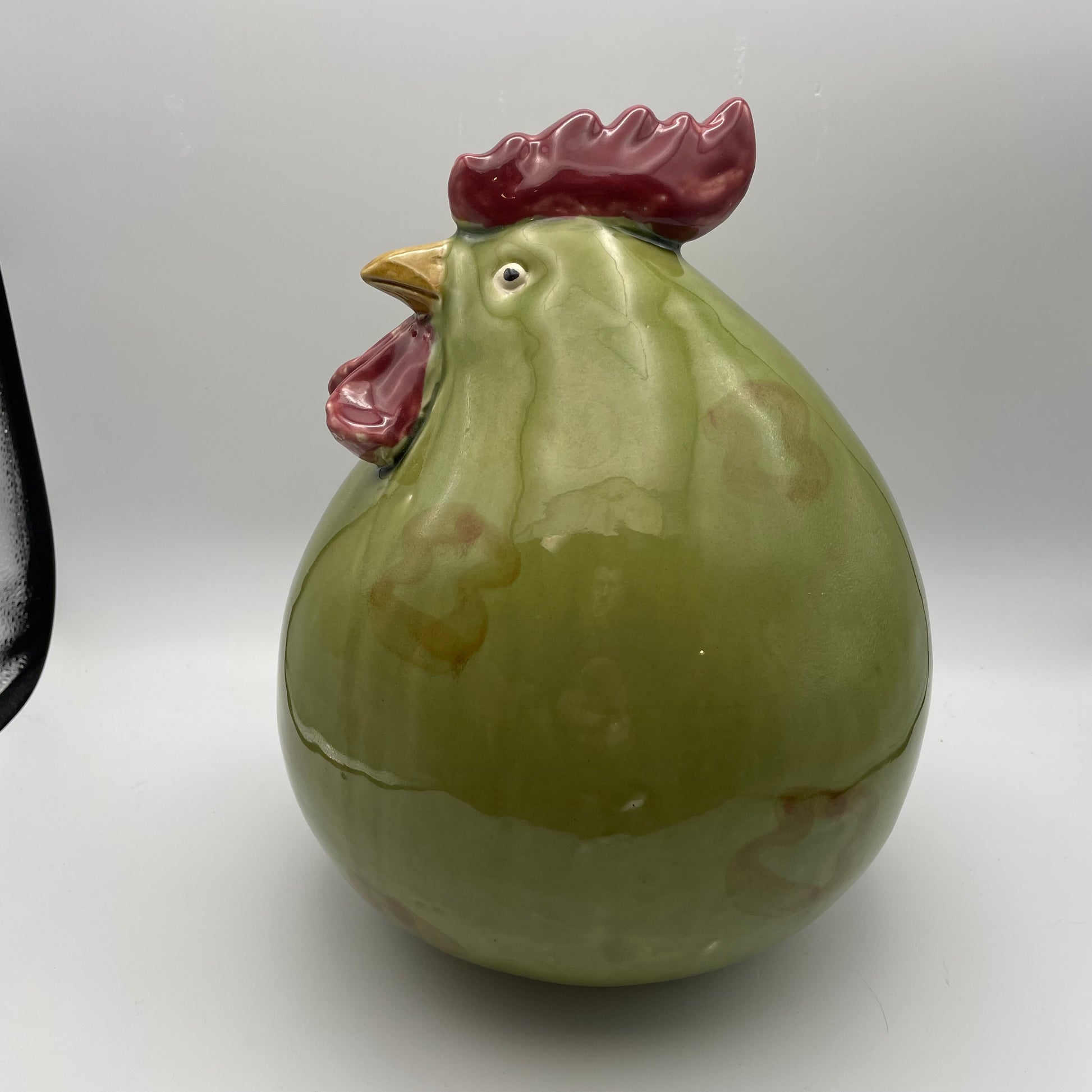 Green Chicken Ceramic Plump Large Figurine - Nostalgia 2 Now