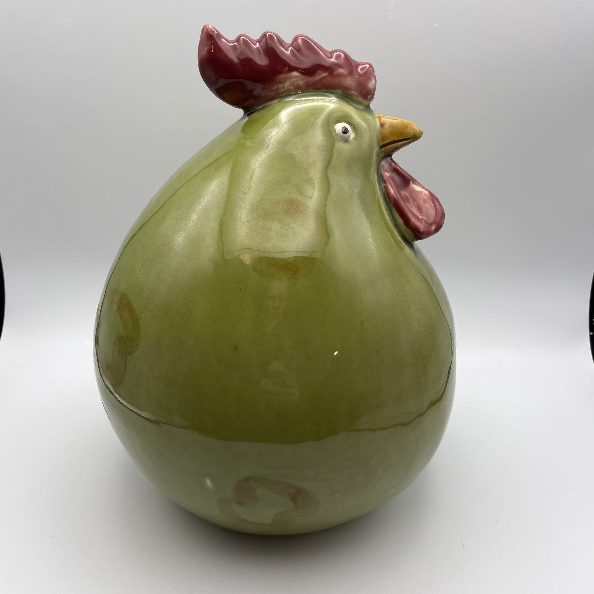 Green Chicken Ceramic Plump Large Figurine - Nostalgia 2 Now