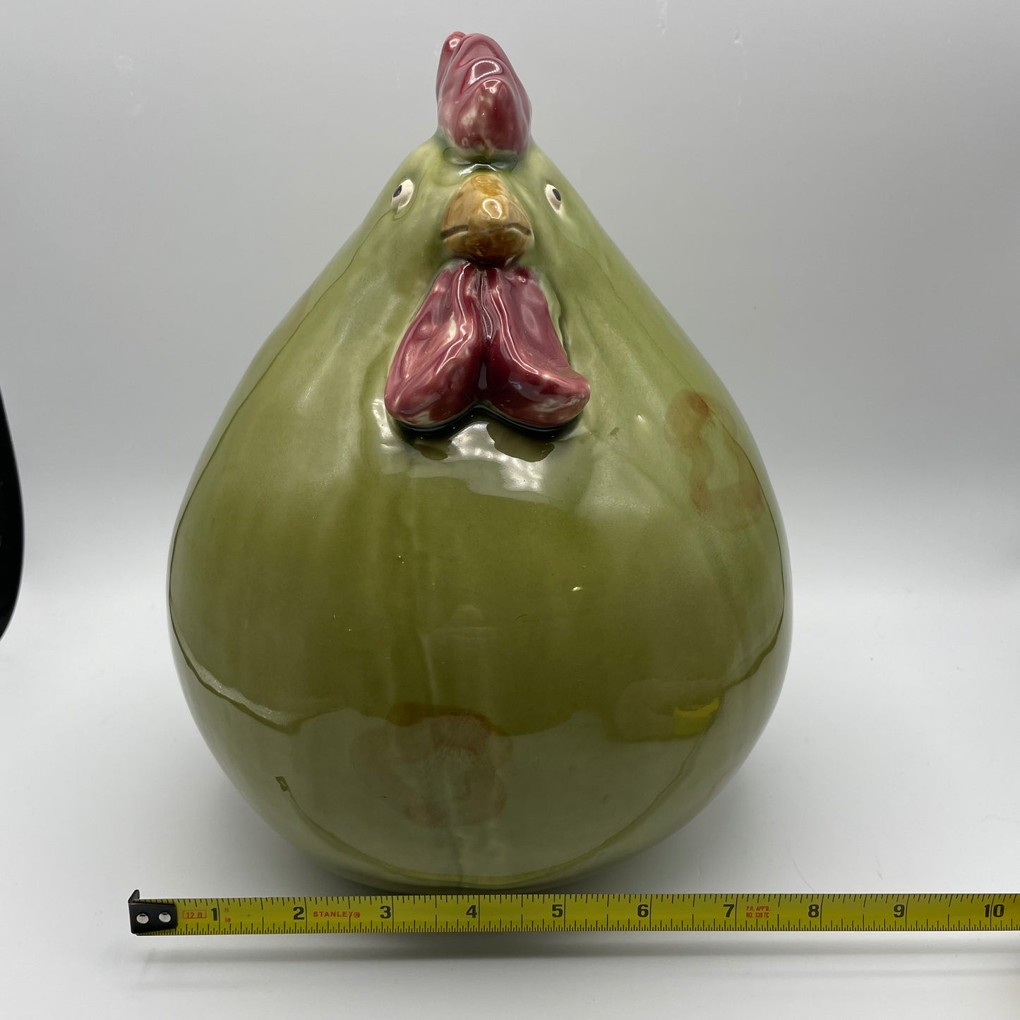Green Chicken Ceramic Plump Large Figurine - Nostalgia 2 Now