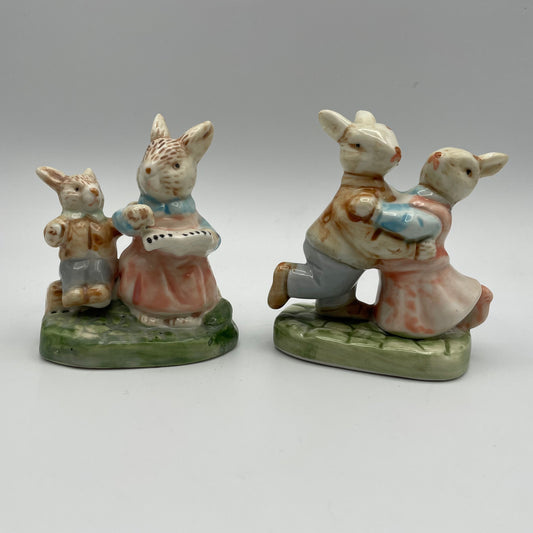 Musical Dancing Bunny Figurines, Set of 2 - Nostalgia 2 Now