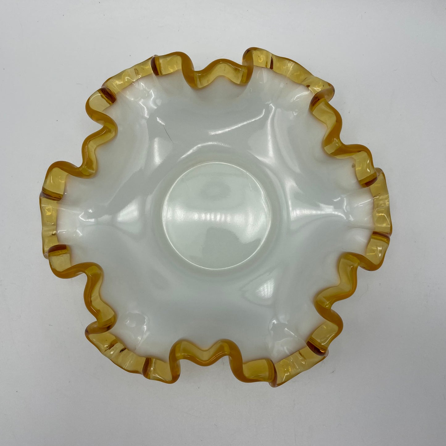 Fenton Gold Crest Ruffled Edge Bon Bon Bowl