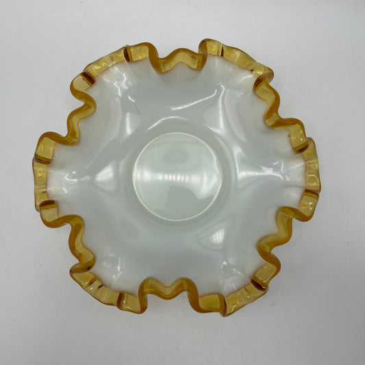 Fenton Gold Crest Ruffled Edge Bon Bon Bowl